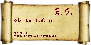 Ráday Iván névjegykártya